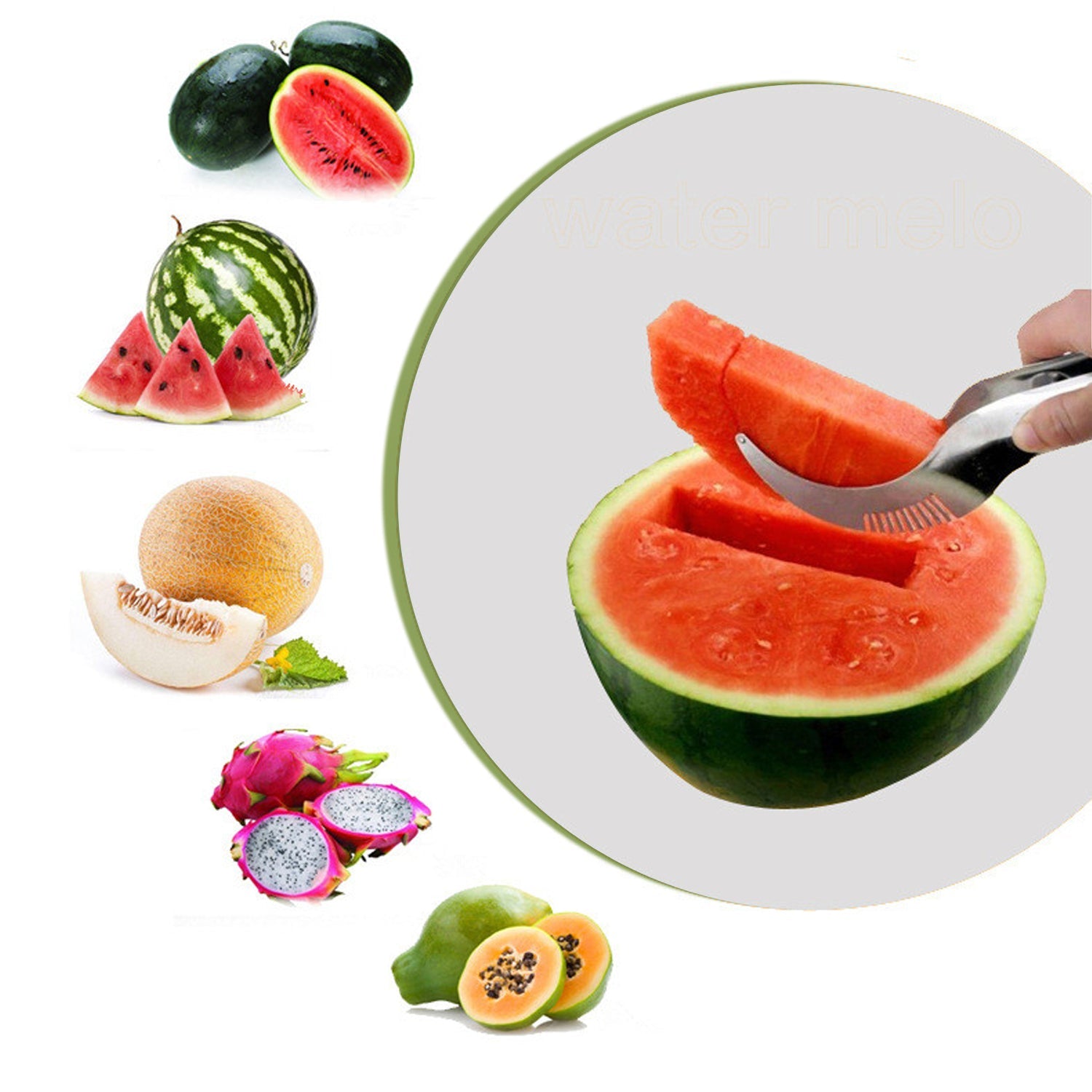 2981 Watermelon Cantaloupe Slicer Stainless Steel Knife Corer Fruit Vegetable - Tools Kitchen Gadgets Melon Slicer Cutter Melon Fruit DeoDap 2981 Watermelon Cantaloupe Slicer Stainless Steel Knife Corer Fruit Vegetable - Tools Kitchen Gadgets Melon Slicer Cutter Melon Fruit DeoDap